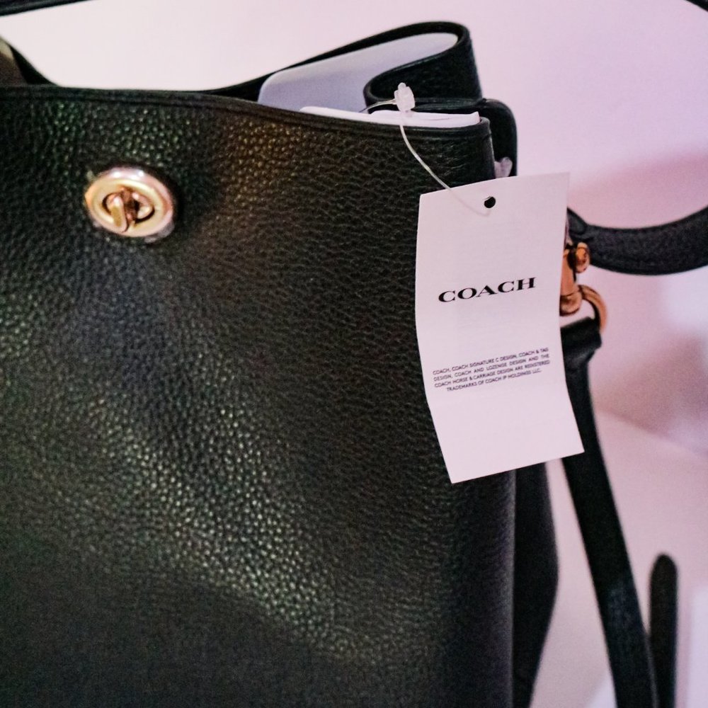 NWT M COACH, black, leather, mothers day, everyday, office, casual, crossbody - Picture 3 of 3